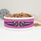 Pink Retro space galaxy Cat Helmet Pet Bowl — Cute Space Cat Food & Water Dish