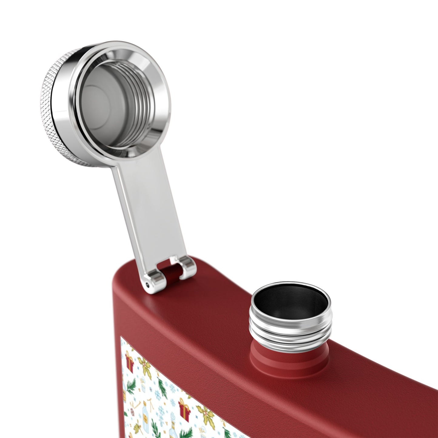 Holiday Flask — 6oz Stainless Steel Christmas Pattern Hip Flask (Free Shipping)