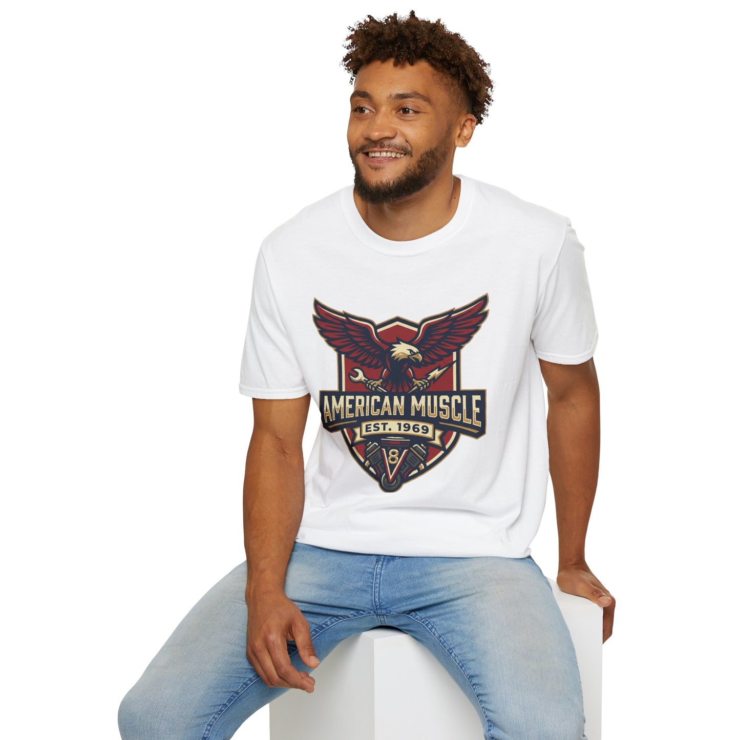 American Muscle Eagle T-Shirt — Vintage V8 Car Lover Tee