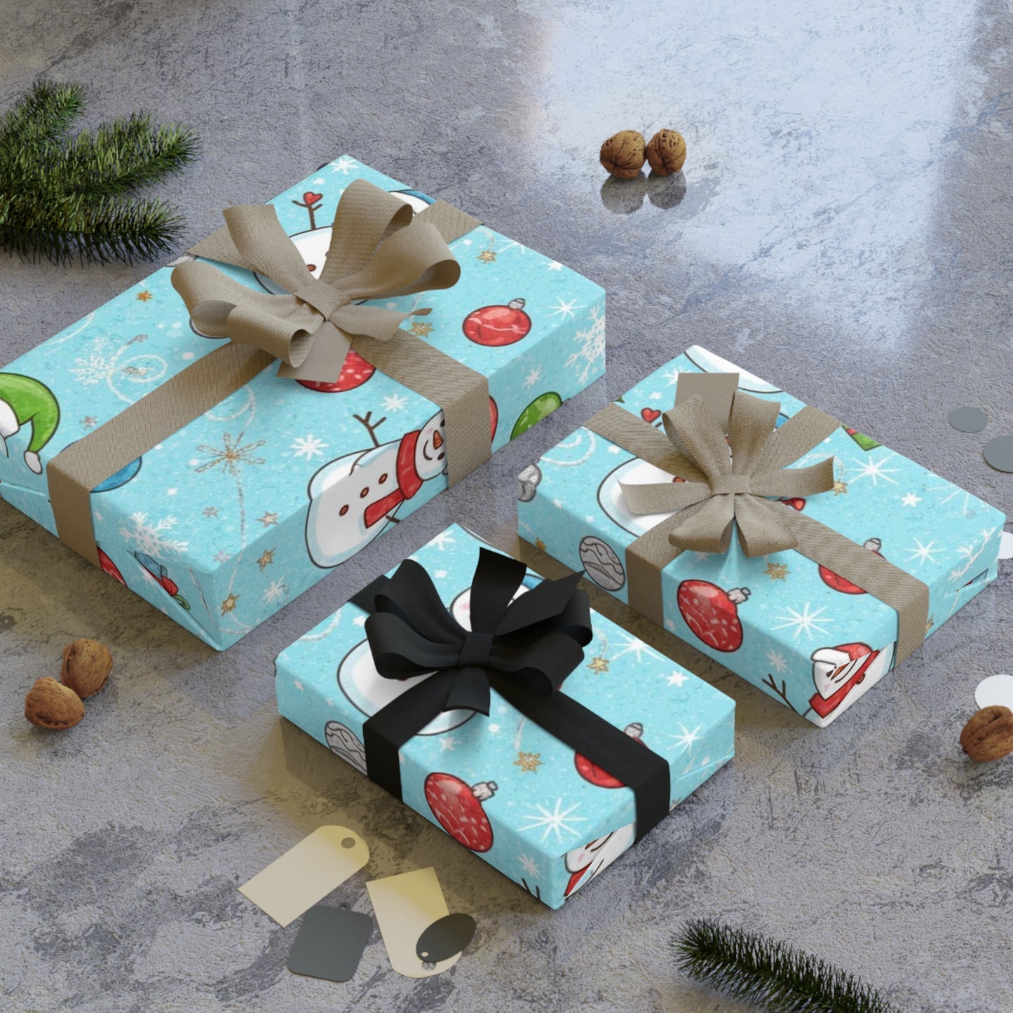 Snowman Holiday Gift Wrapping Paper Roll