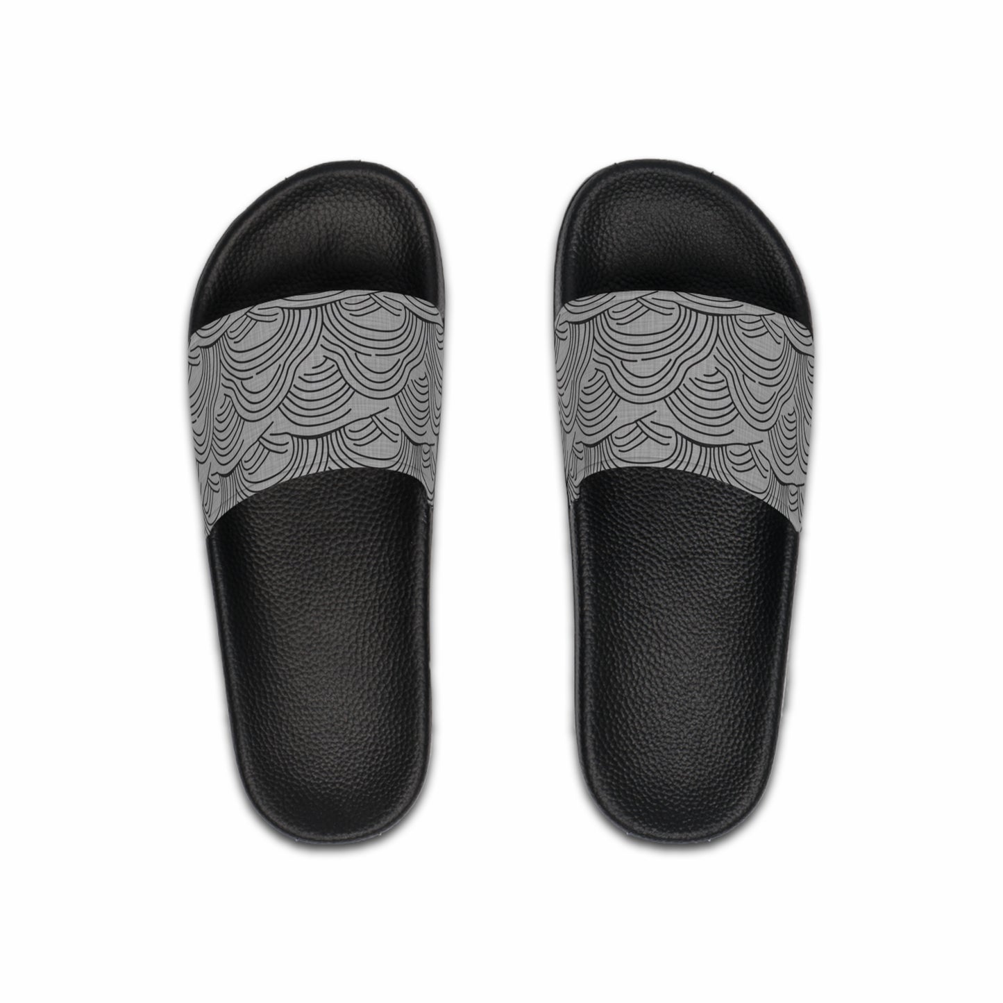 Men's Slide Sandals Minimalist Japanese Waves / Seigaiha Variation