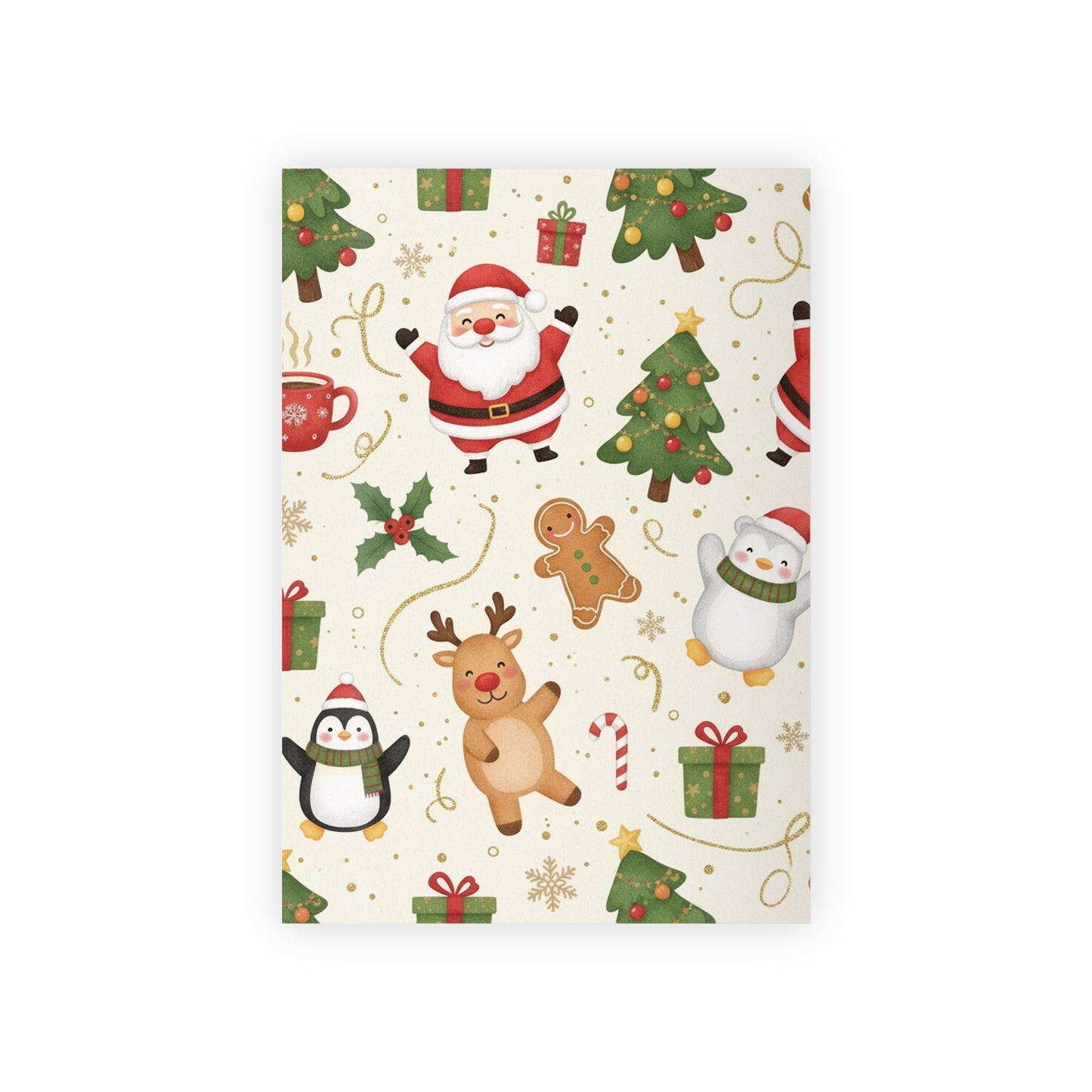 Santa and friends Gift Wrapping Paper Rolls, 1pc