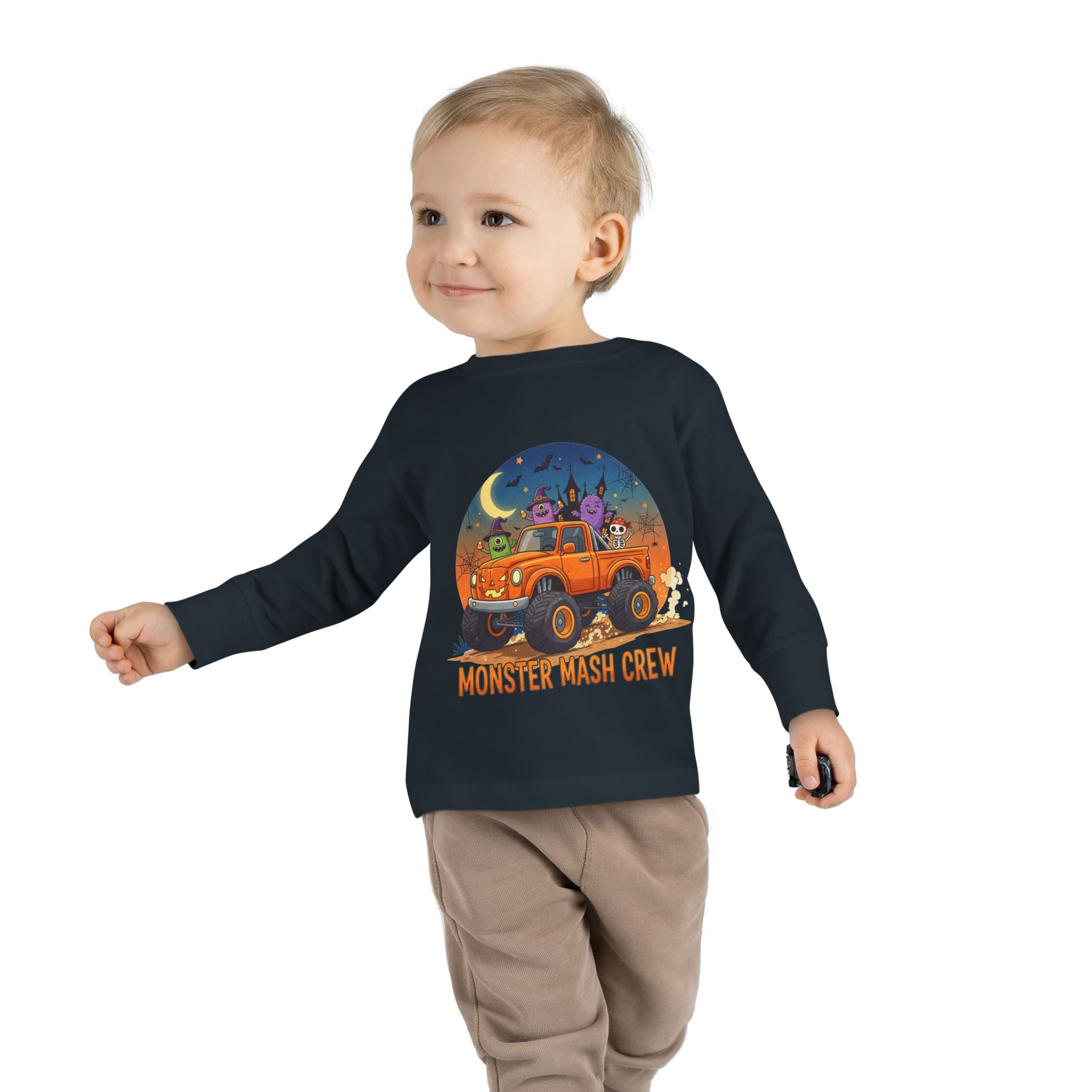 Monster Mash Toddler Long Sleeve Tee | Playful Halloween Shirt, Cute Kids Top, Fun Costume Shirt, Toddler Gift, Seasonal T-Shirt
