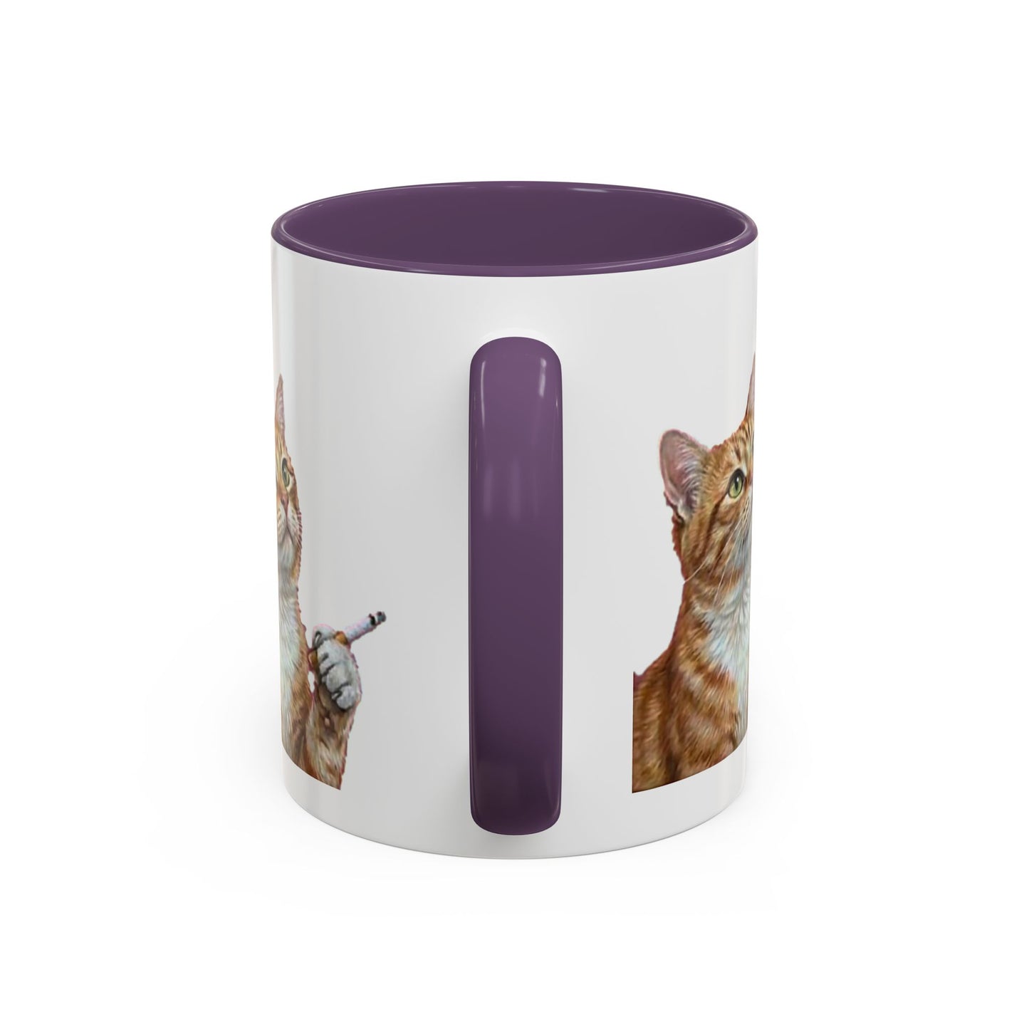 Happy and Dazzling Smoking Cat Coffee Mug — Cute Ginger Cat Accent Mug (11/15oz) (free shipping)