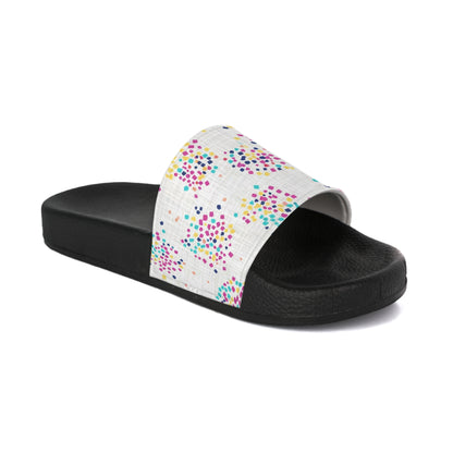 Women's Slide Sandals Geometric Dot Cluster / Abstract Confetti