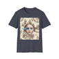 Vintage Doll Face Tee with Glitch Paint Splash