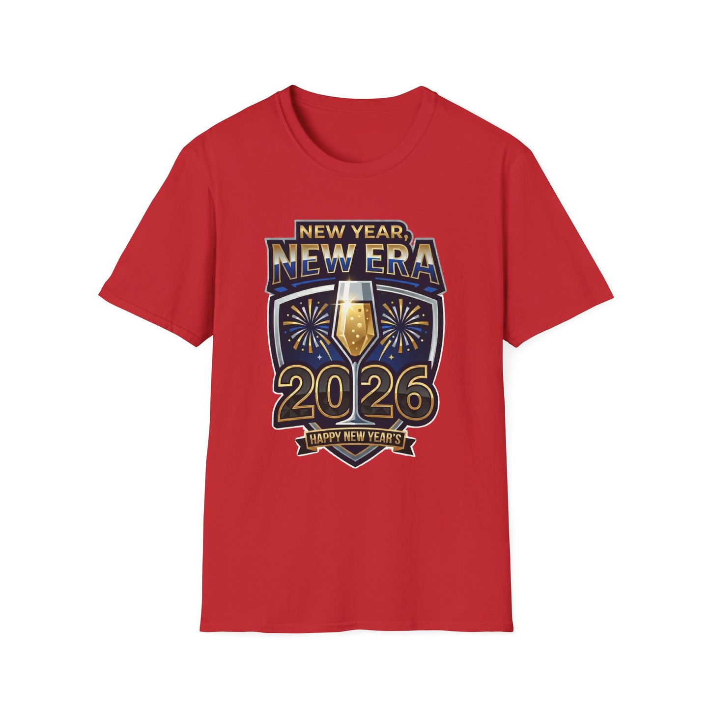 New Year 2026 T-Shirt – "New Year, New Era" Champagne & Fireworks Celebration Tee