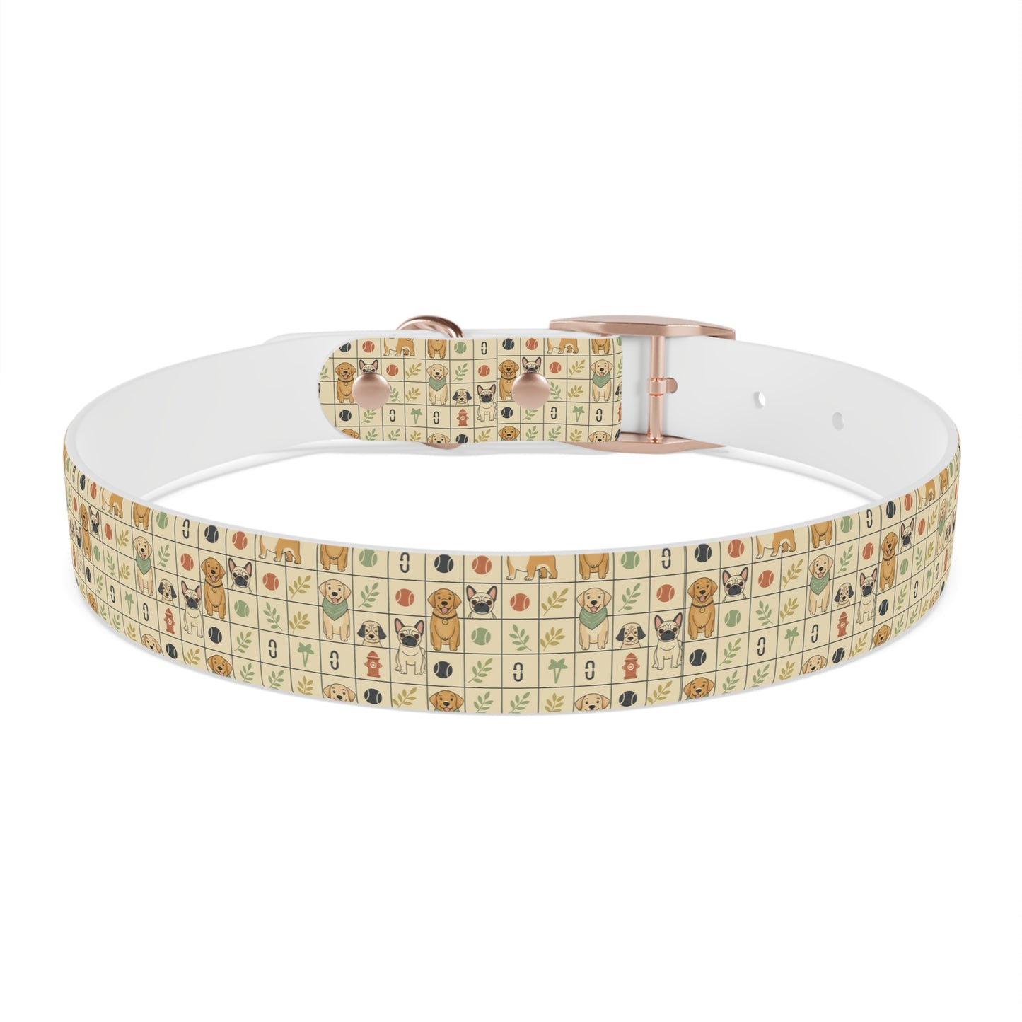Vintage Puppy Pattern Dog Collar – Cute Retro Dogs & Bones Design