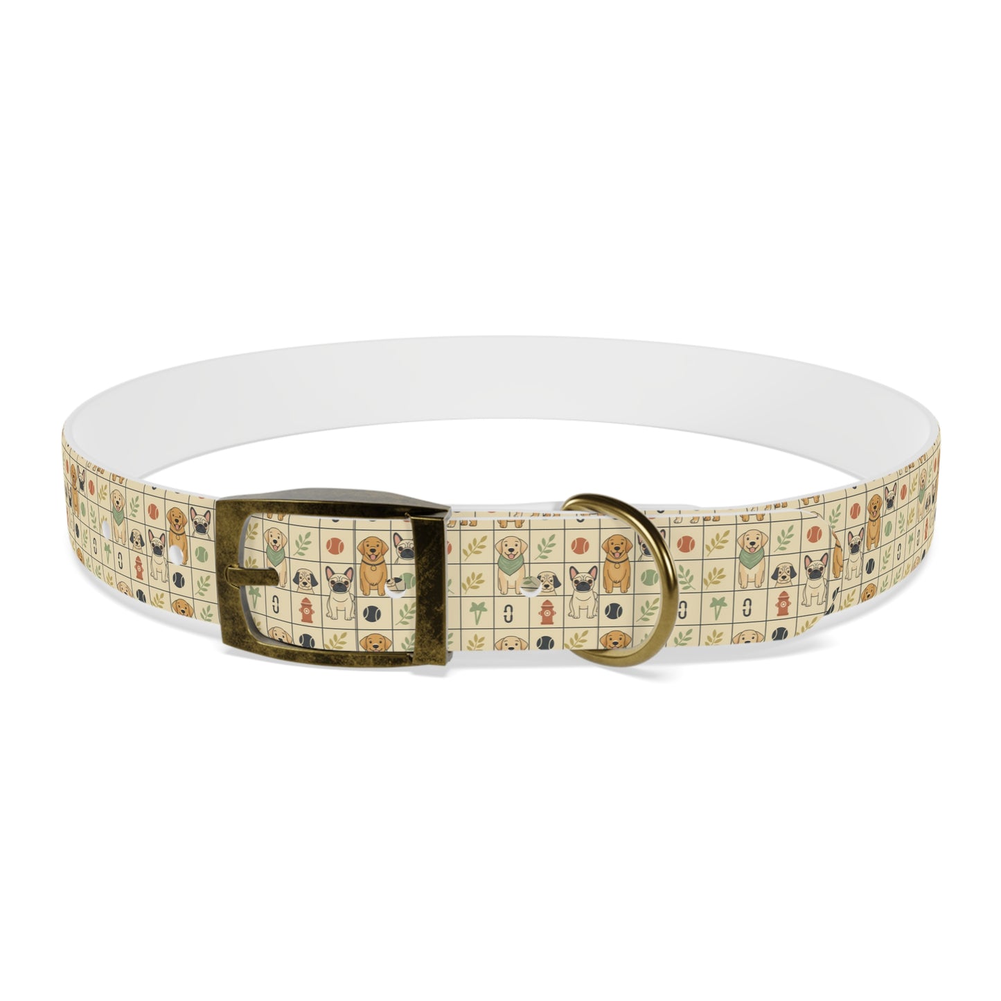 Vintage Puppy Pattern Dog Collar – Cute Retro Dogs & Bones Design