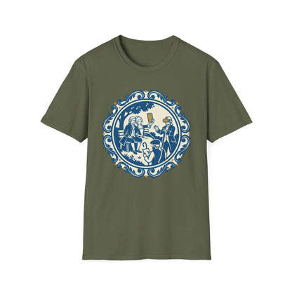 Vintage Blue Rococo Smartphone Toile -  T-Shirt