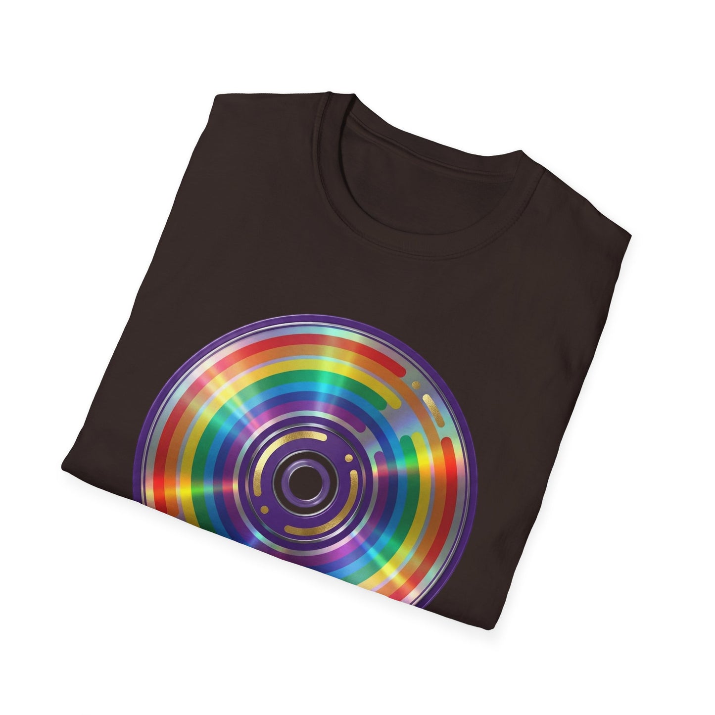 Retro Rainbow CD- Vinyl Record T-Shirt