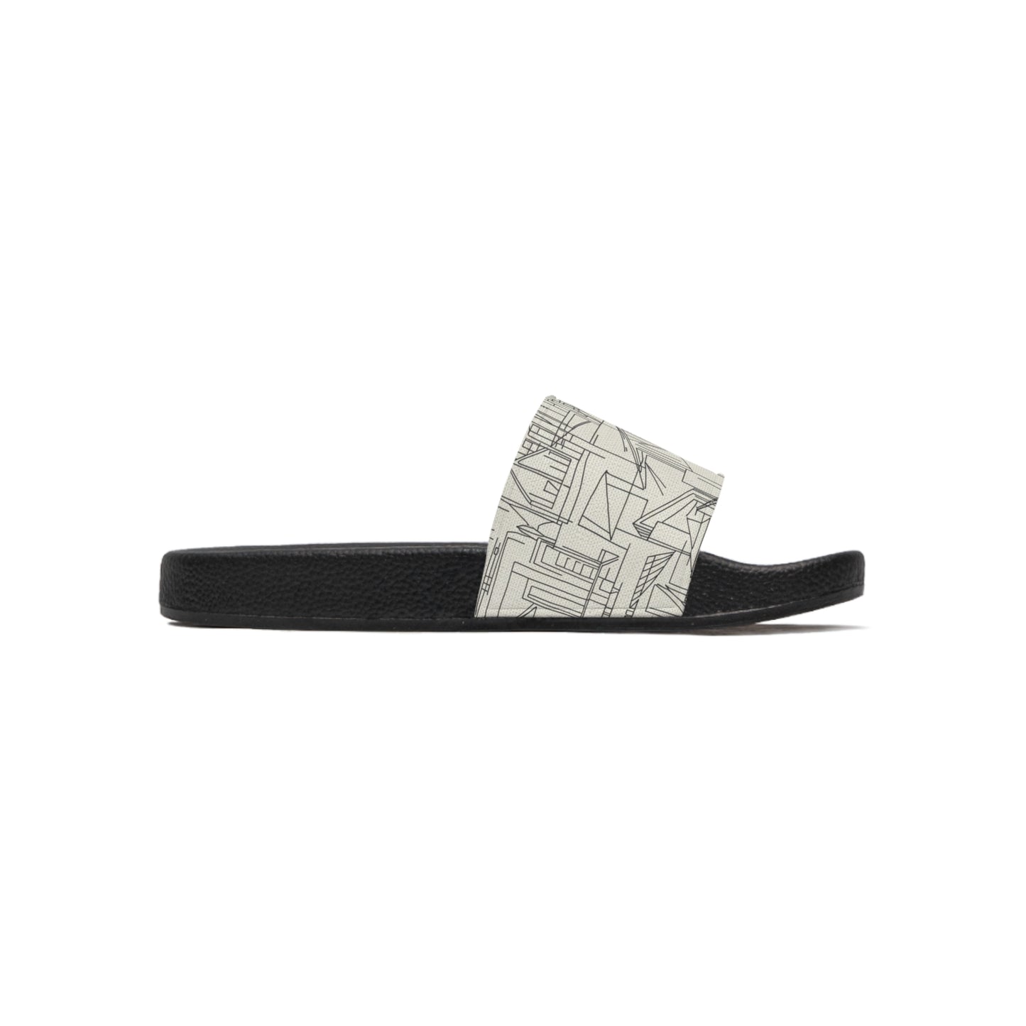 Men's Slide Sandals Urban Sketch / Architectural Line Art