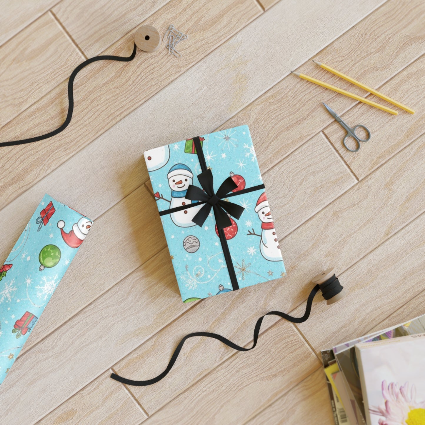 Snowman Holiday Gift Wrapping Paper Roll