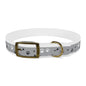 Grey Paw Print Dog Collar — Cute Bone & Paw Design, Durable Adjustable Pet Collar