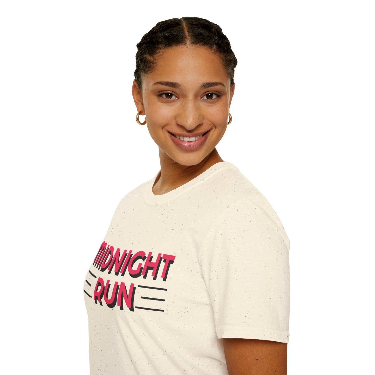 Midnight Run T-Shirt — Retro Pink Track Graphic Tee