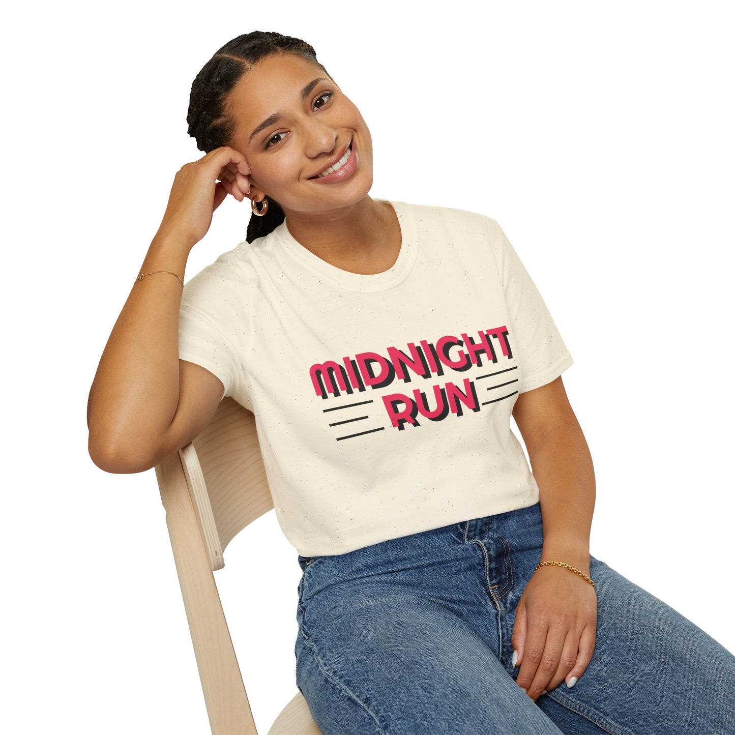 Midnight Run T-Shirt — Retro Pink Track Graphic Tee