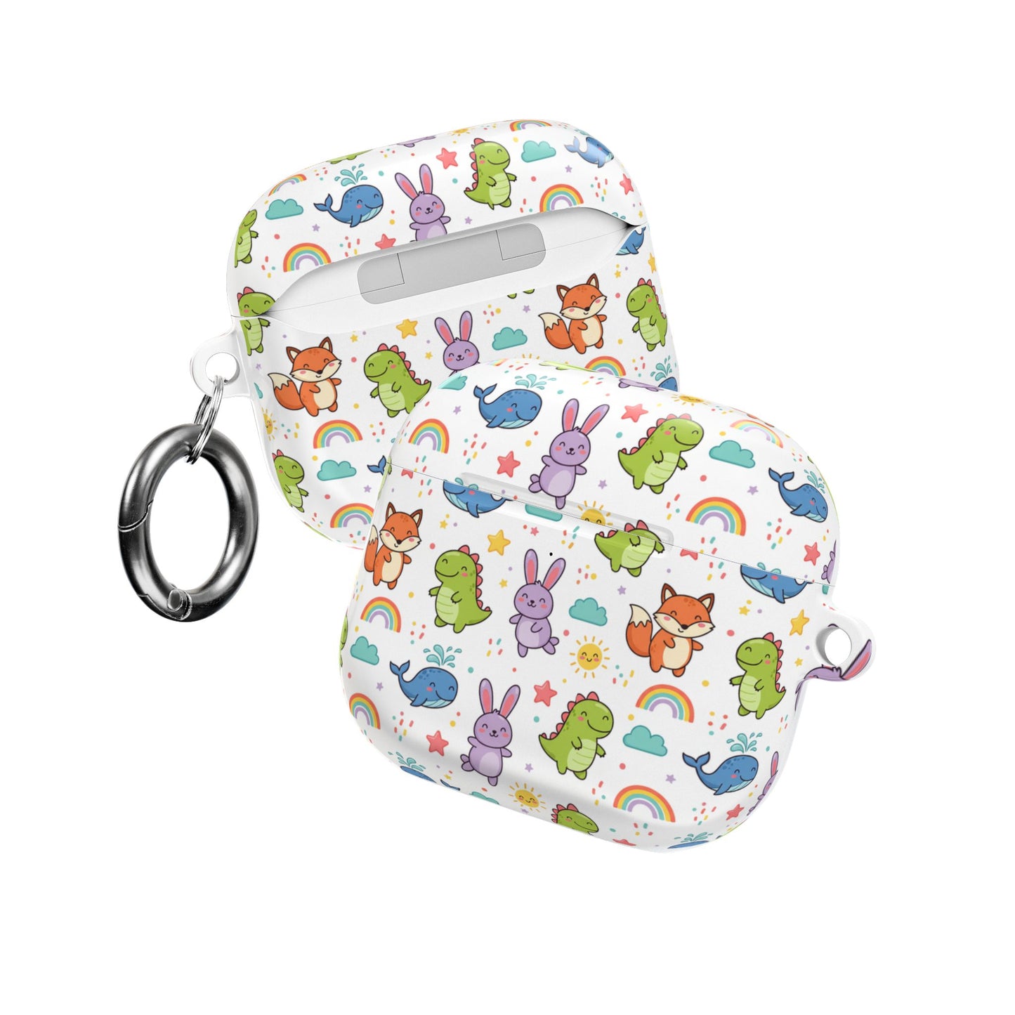 Cute Rainbow Dino & Bunny AirPod Case — Kawaii Animal Protective Cover (free Shipping)