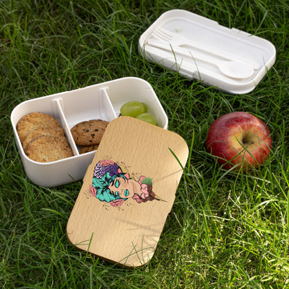 Artistic Bento Lunch Box with Floral Design