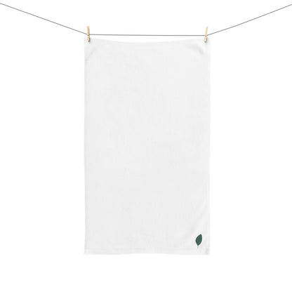 Minimalist Cotton Hand Towel, Elegant Bathroom Decor, Reusable Kitchen Towel, Housewarming Gift, Unique Leaf Design