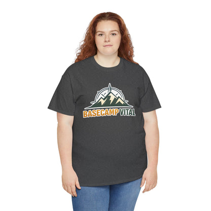 Base Camp Vital Mountain Compass Crewneck T-Shirt | Outdoor Hiking Graphic Tee | Midweight Cotton Trail Shirt (free shipping)