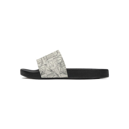 Men's Slide Sandals Urban Sketch / Architectural Line Art
