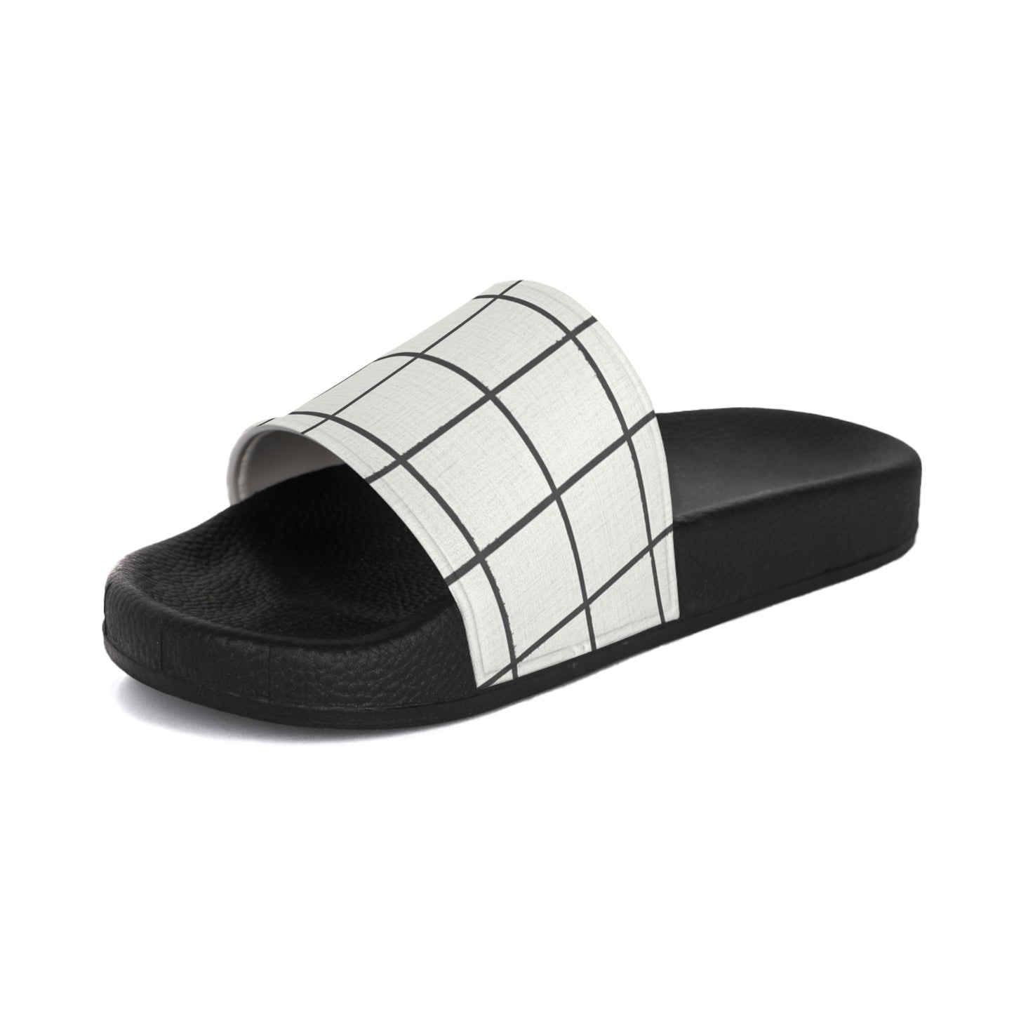 Men's Slide Sandals Minimalist Grid with Irregularities / Broken Squares