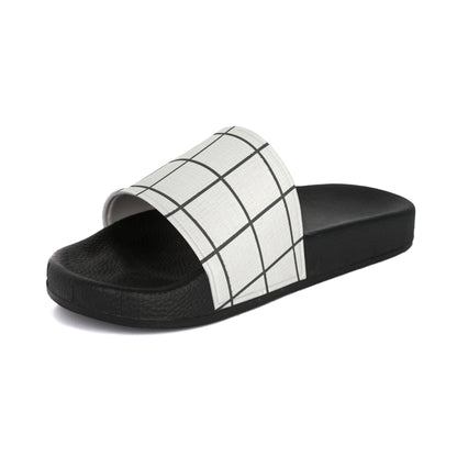 Men's Slide Sandals Minimalist Grid with Irregularities / Broken Squares