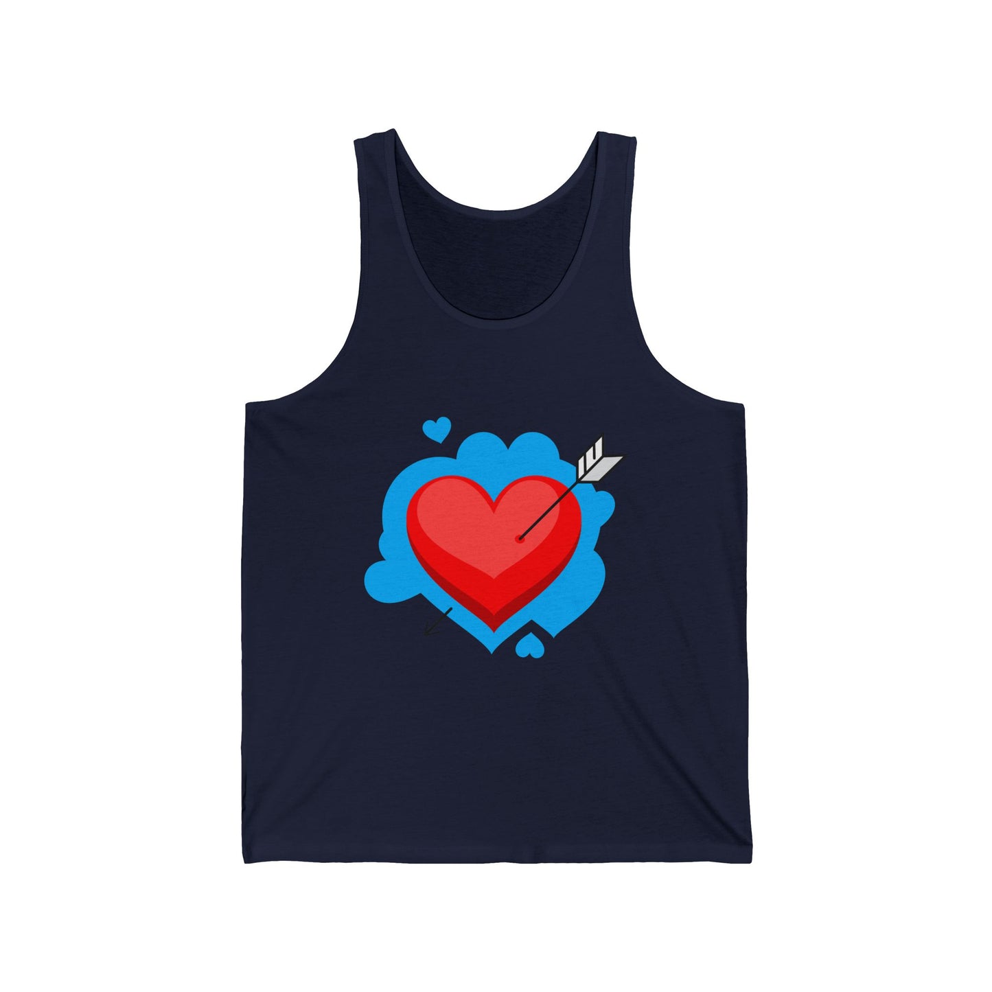 Minimal Heart and arrow " cupid heart arrow style " Tank Top — Simple Purple Heart Graphic
