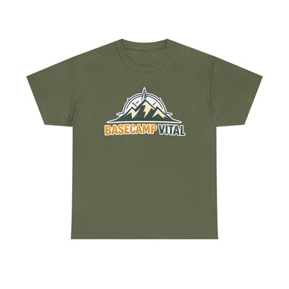 Base Camp Vital Mountain Compass Crewneck T-Shirt | Outdoor Hiking Graphic Tee | Midweight Cotton Trail Shirt (free shipping)