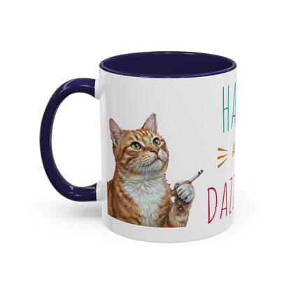 Happy and Dazzling Smoking Cat Coffee Mug — Cute Ginger Cat Accent Mug (11/15oz) (free shipping)