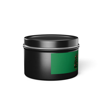 Merry & Bright Christmas eco-friendly Tin Candle — Holiday Scented Soy Candle- the give back candle collection