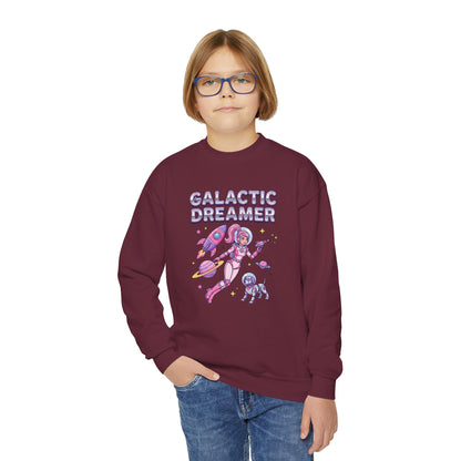 Youth Sweatshirt — "Galactic Dreamer" Astronaut Mermaid Crewneck
