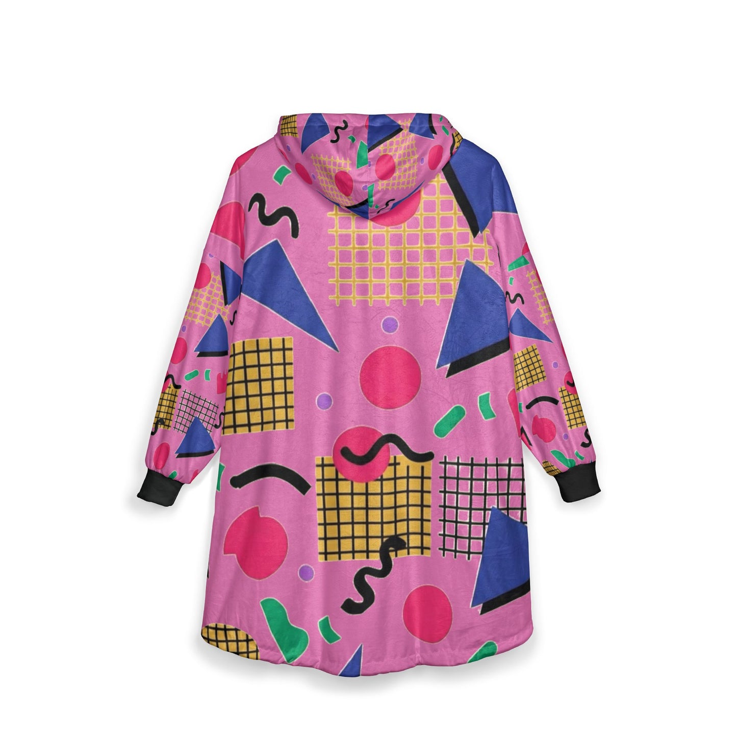 American Retro 80s Memphis Pattern Pink- blanket hoodie - hoodie