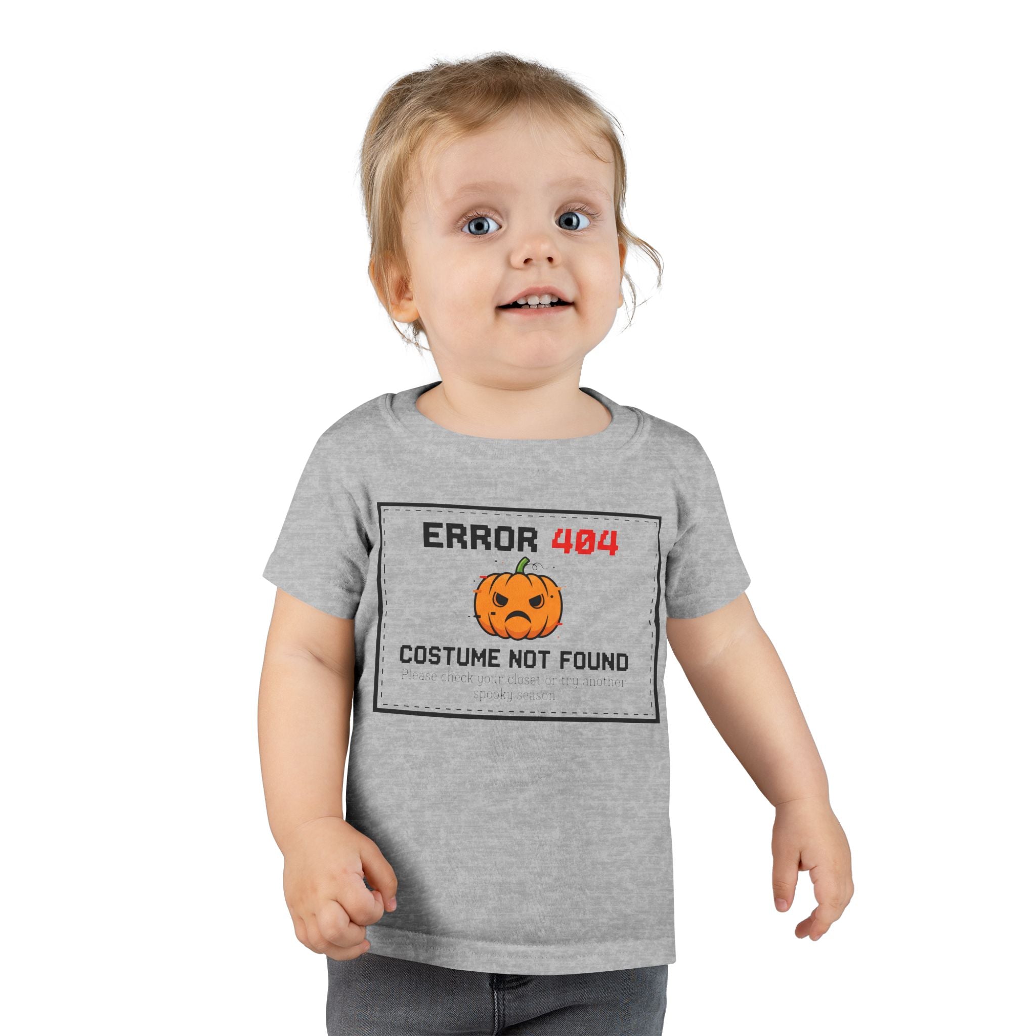 Toddler Halloween T-shirt, Error 404 Costume Not Found Design, Fun Kids Tee, Perfect for Fall Parties, Cute Gift for Toddlers