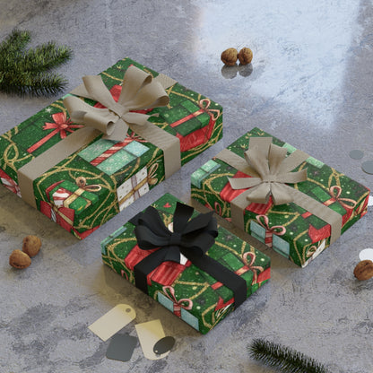 Holiday Gift Wrapping Paper Roll - Festive Presents Design