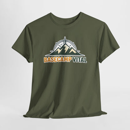 Base Camp Vital Mountain Compass Crewneck T-Shirt | Outdoor Hiking Graphic Tee | Midweight Cotton Trail Shirt (free shipping)