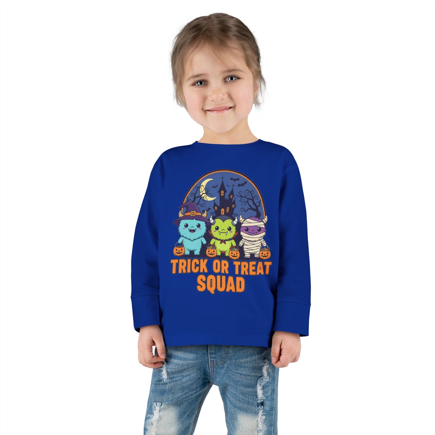 Toddler Halloween Long Sleeve Tee - Trick or Treat Squad, Cute Kids Shirt, Halloween Costume Tee, Toddler Fall Apparel, Kids Halloween [...]