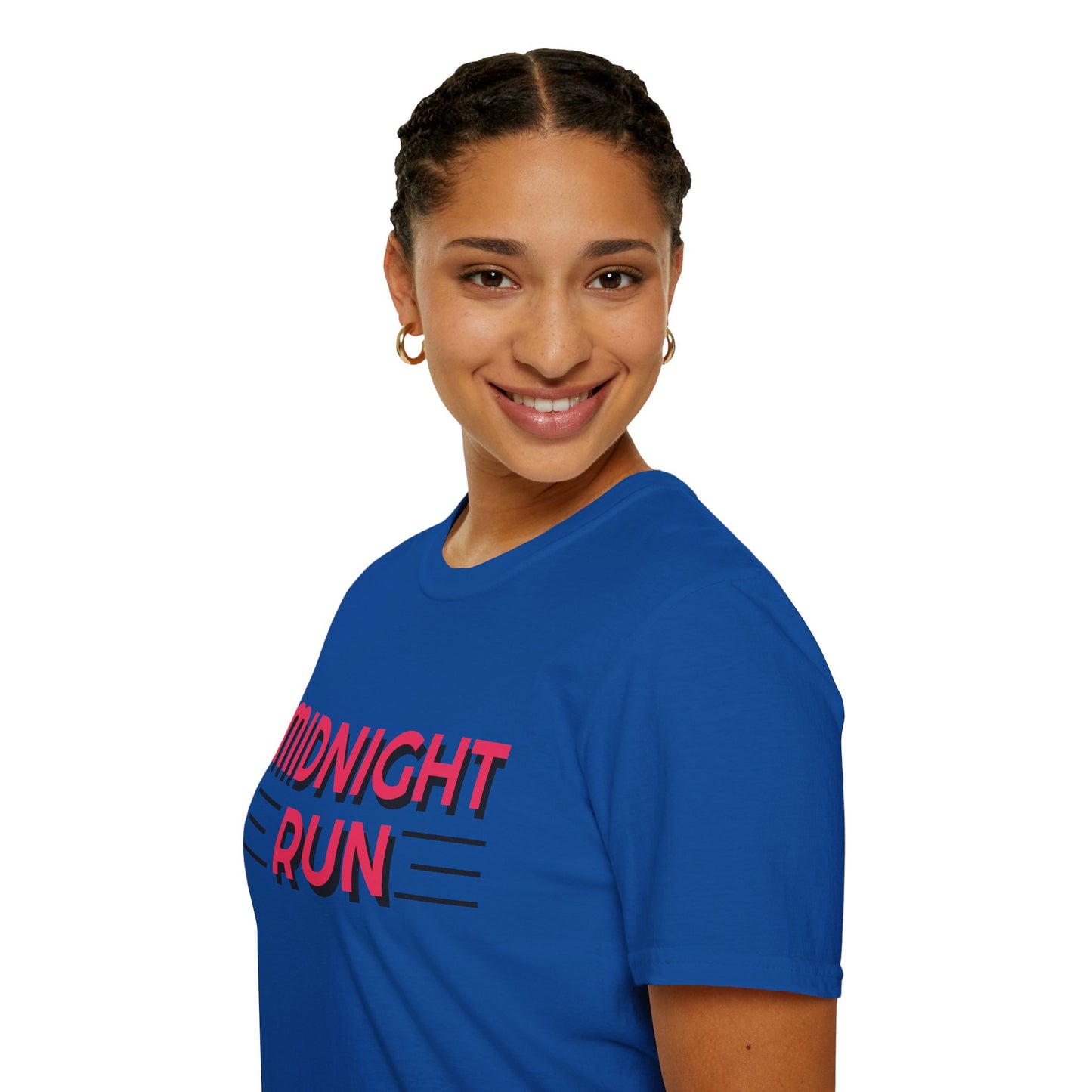 Midnight Run T-Shirt — Retro Pink Track Graphic Tee