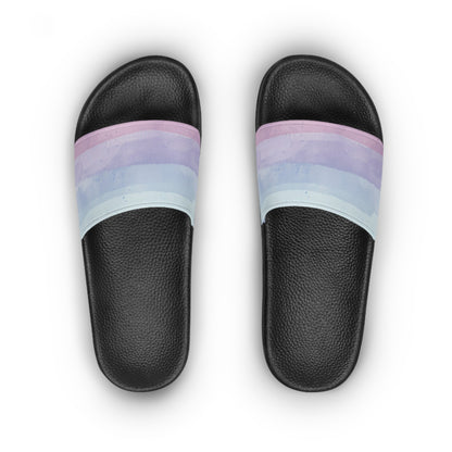 Women's Slide Sandals Watercolor Stripes / Blurred Ombré Lines