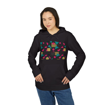 Adidas Retro 80’s Memphis Graphic Hoodie — Colorful 80s-Inspired Geometric Design
