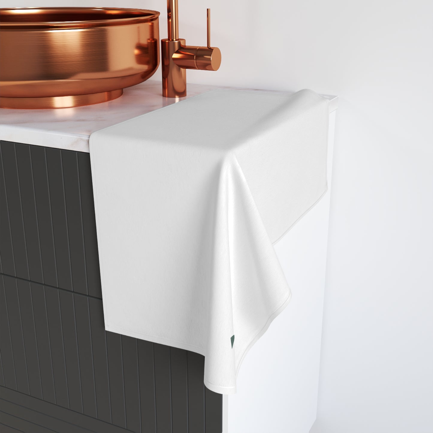 Minimalist Cotton Hand Towel, Elegant Bathroom Decor, Reusable Kitchen Towel, Housewarming Gift, Unique Leaf Design