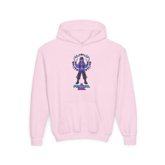 Youth Hoodie — Neon k-Pops Gamer Girl Graphic “Pixel Pal” Streetwear