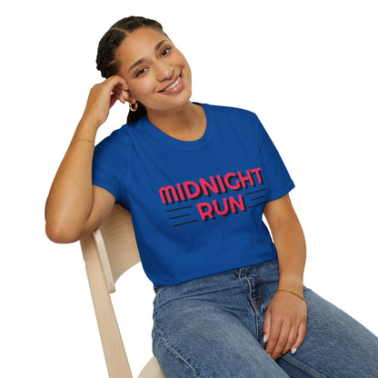 Midnight Run T-Shirt — Retro Pink Track Graphic Tee