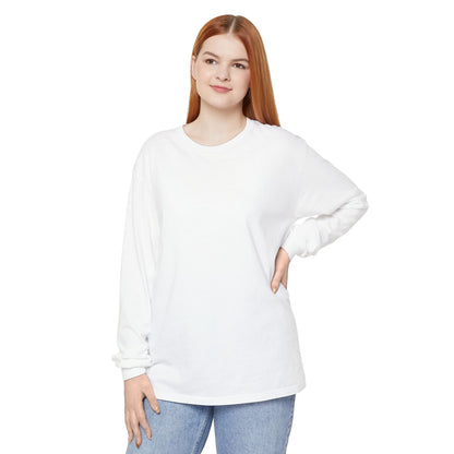 Women’s  white Garment-Dyed Long Sleeve T-Shirt for Everyday Comfort