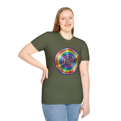 Retro Rainbow CD- Vinyl Record T-Shirt