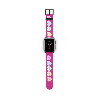 Colorful Valentine’s Day candy Hearts Watch Band - Cute, Adjustable Strap for All Occasions