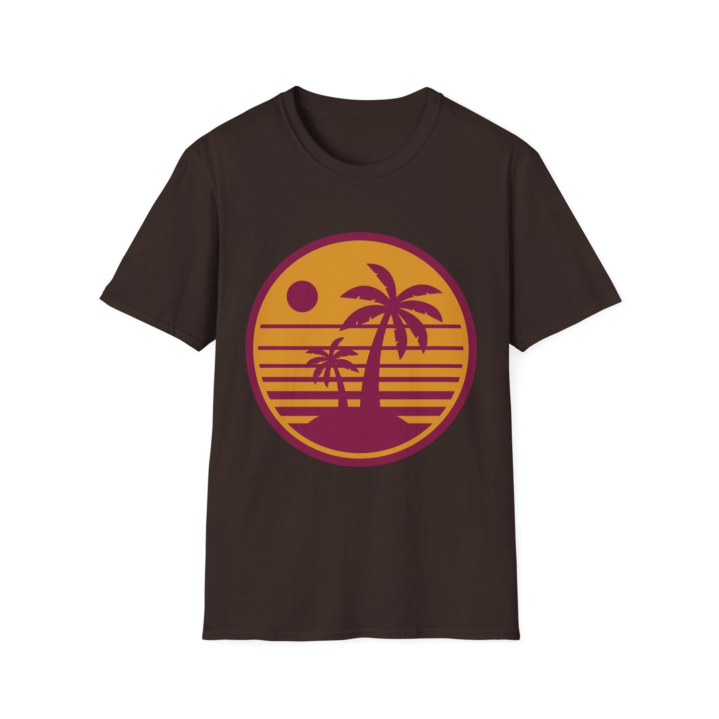 Retro Palm Sunset T-Shirt — Vintage Beach Palm Tree Tee