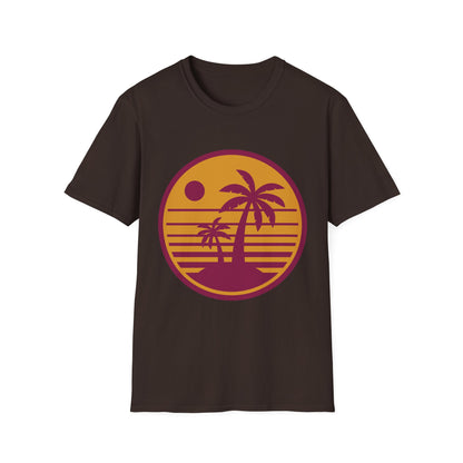 Retro Palm Sunset T-Shirt — Vintage Beach Palm Tree Tee