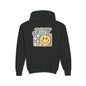 Girls Youth Hoodie – Retro 'JOY' Smiley Graphic Kids Sweatshirt