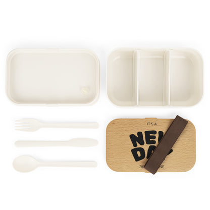 Stylish Bento Lunch Box - "It's a New Day" Design for Easy Meal Prep